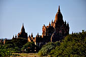 Bagan Myanmar. North Guni and South Guni temples seen from Dhammayan Gyi. 